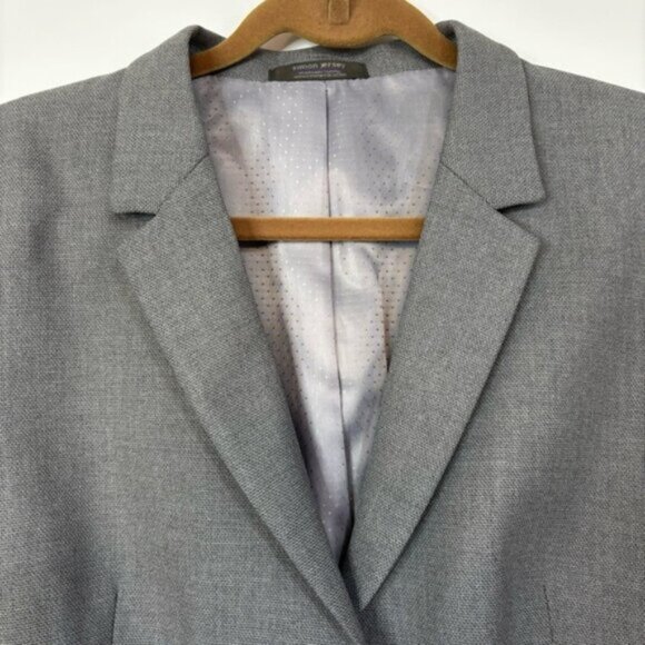 Simon Jersey Women’s Grey Blazer UK 16 US 14 Contemporary Classic Career Wear - Picture 8 of 11